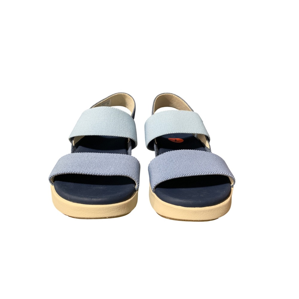 KEEN Sandals Womens 7 Elle Backstrap Blue Navy Elastic Stretch Gore EUC 1030140